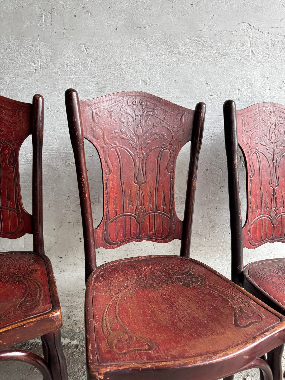 Set of 4 Art Nouveau chairs by Jacob & Josef Kohn (ca. 1900)