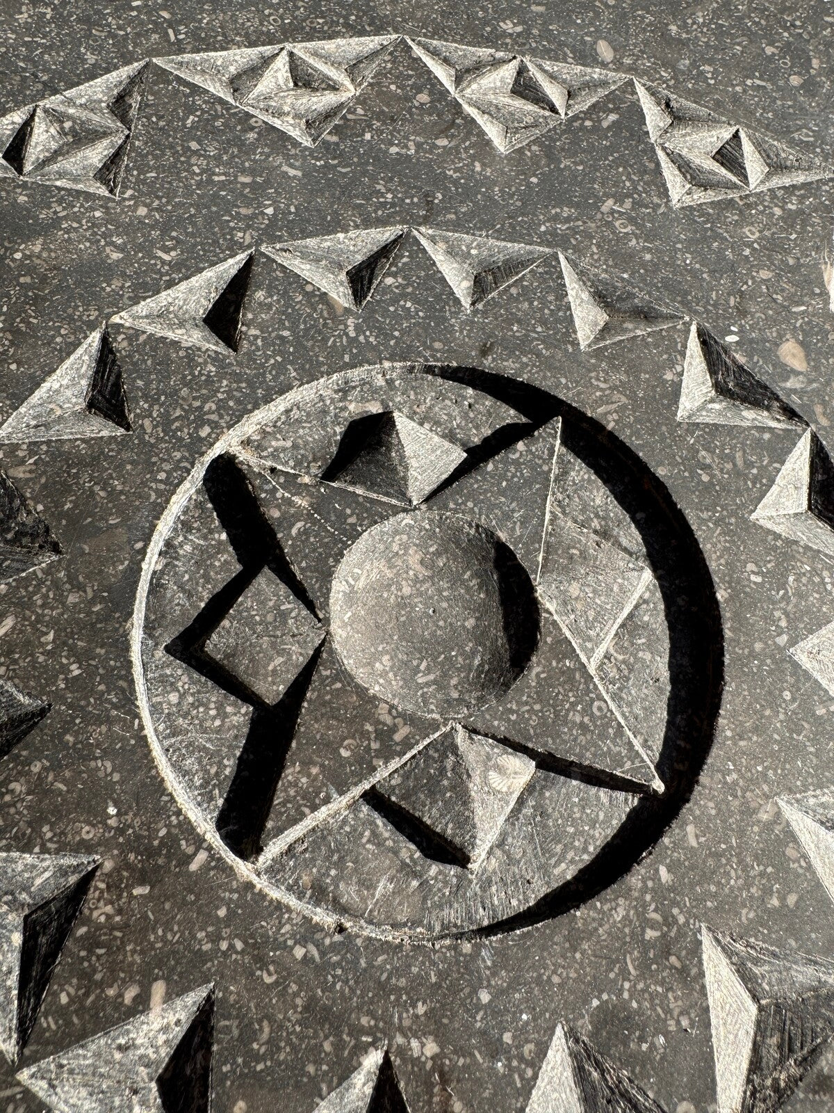 Stone artwork from Walter De Buck's studio