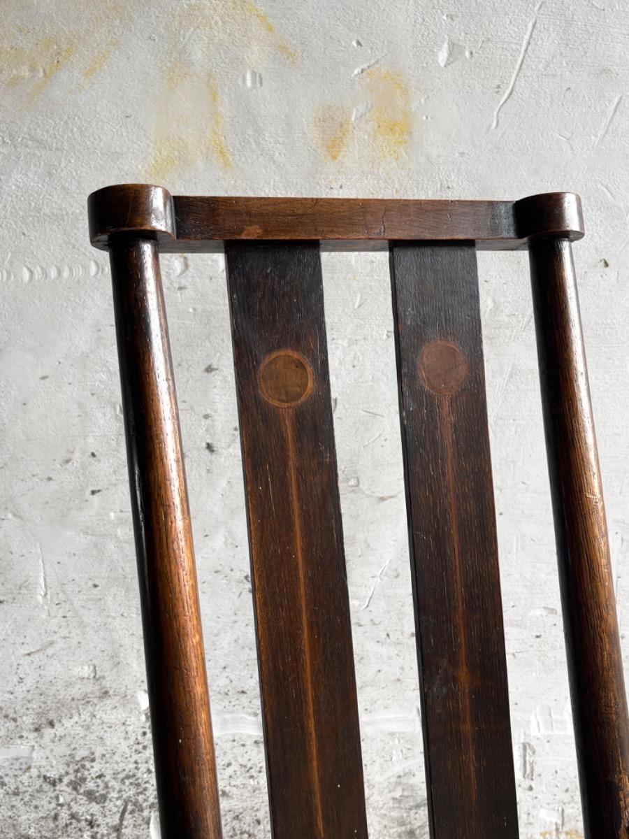 Vintage Arts & Crafts armchair with rush seat