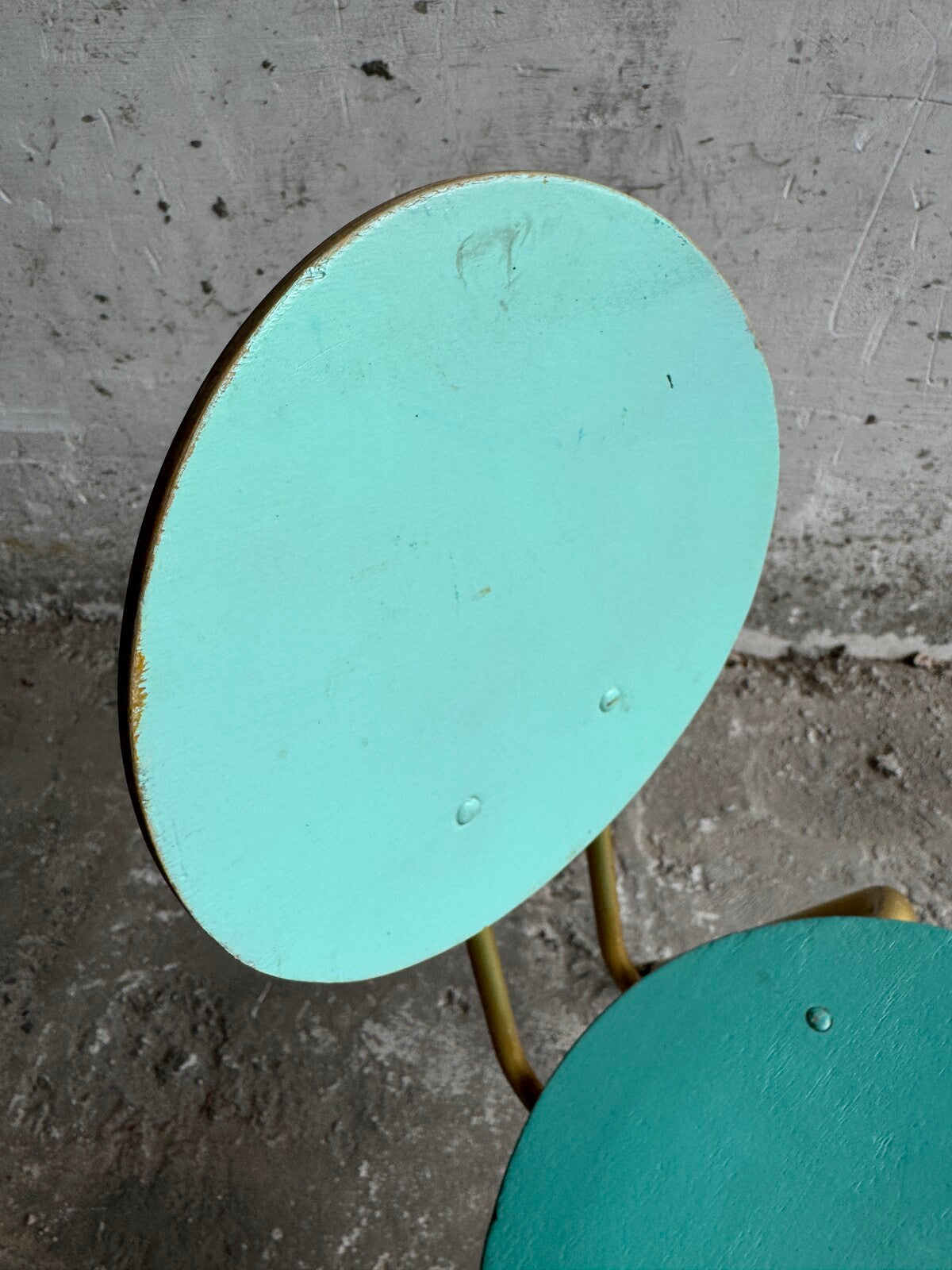 Set van 6 vintage kinderstoelen in blauw met goud (1960s)