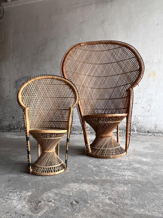 Set Emmanuelle rotan stoelen – groot en klein