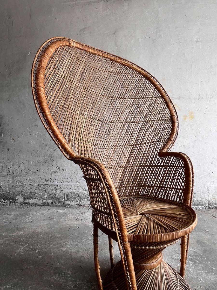 Set of Emmanuelle rattan chairs – large and small