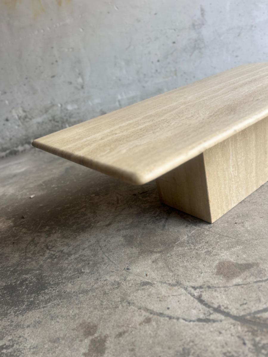 Vintage Italiaanse travertijn salontafel – jaren 80