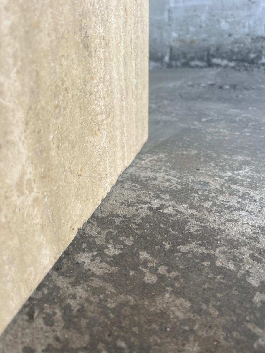 Vintage Italiaanse travertijn salontafel – jaren 80