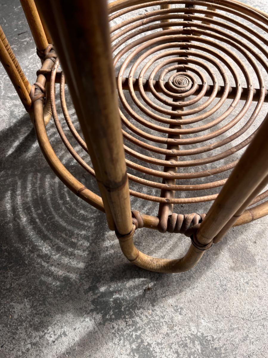 Vintage Rattan Side Tables in the Style of Rohé Noordwolde