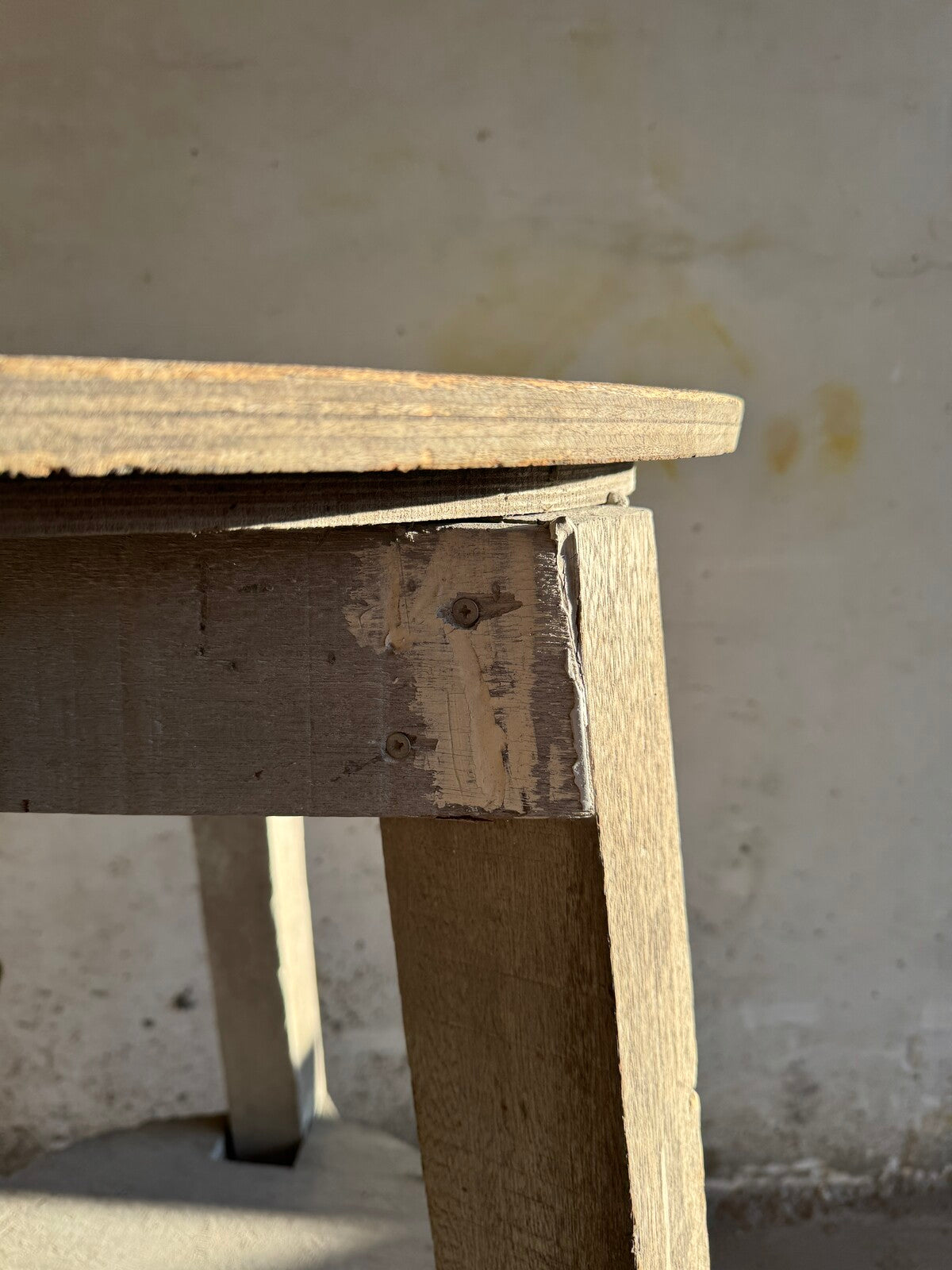 Rustic Wooden Side Table ca. 1970