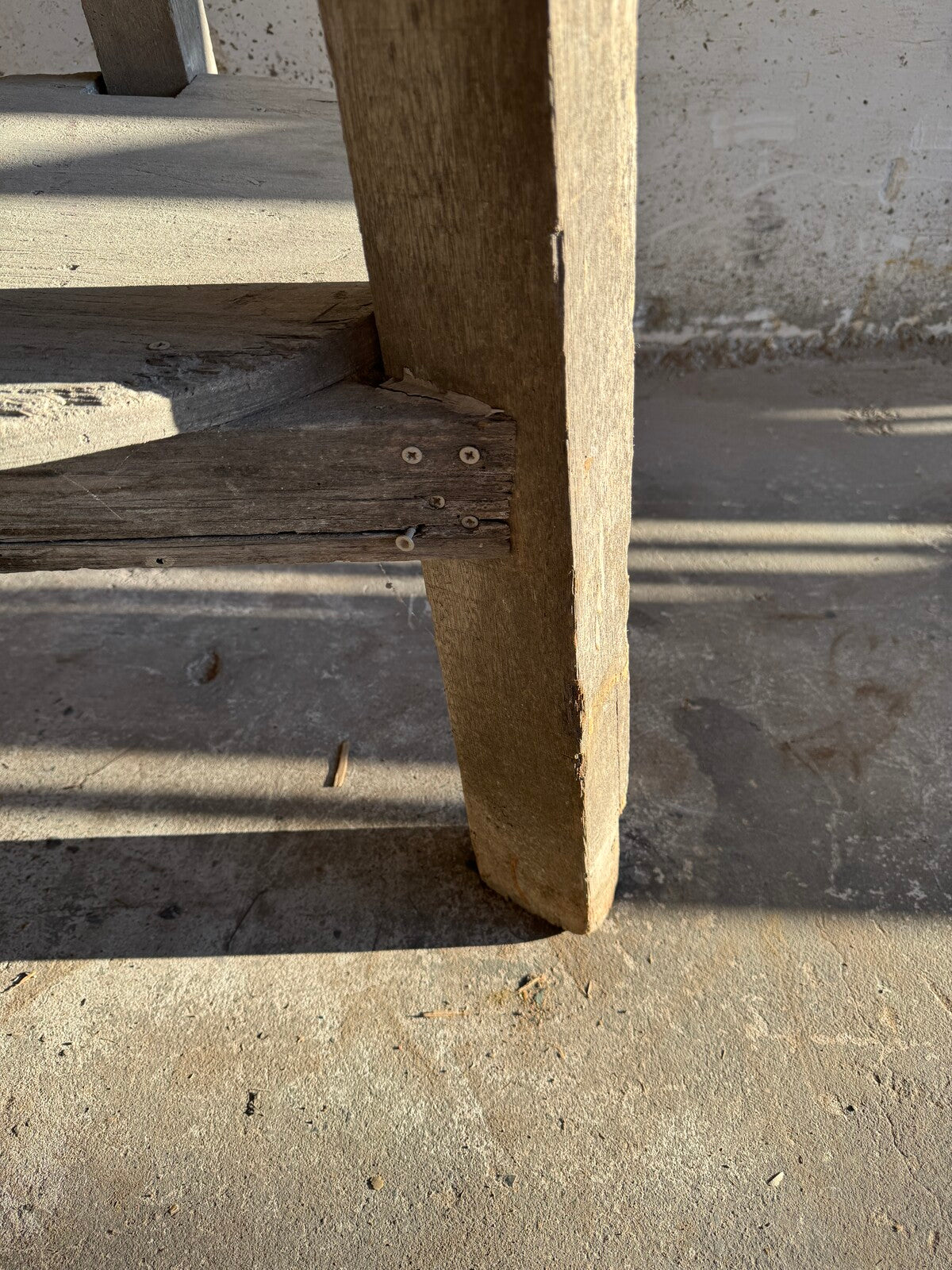 Rustic Wooden Side Table ca. 1970