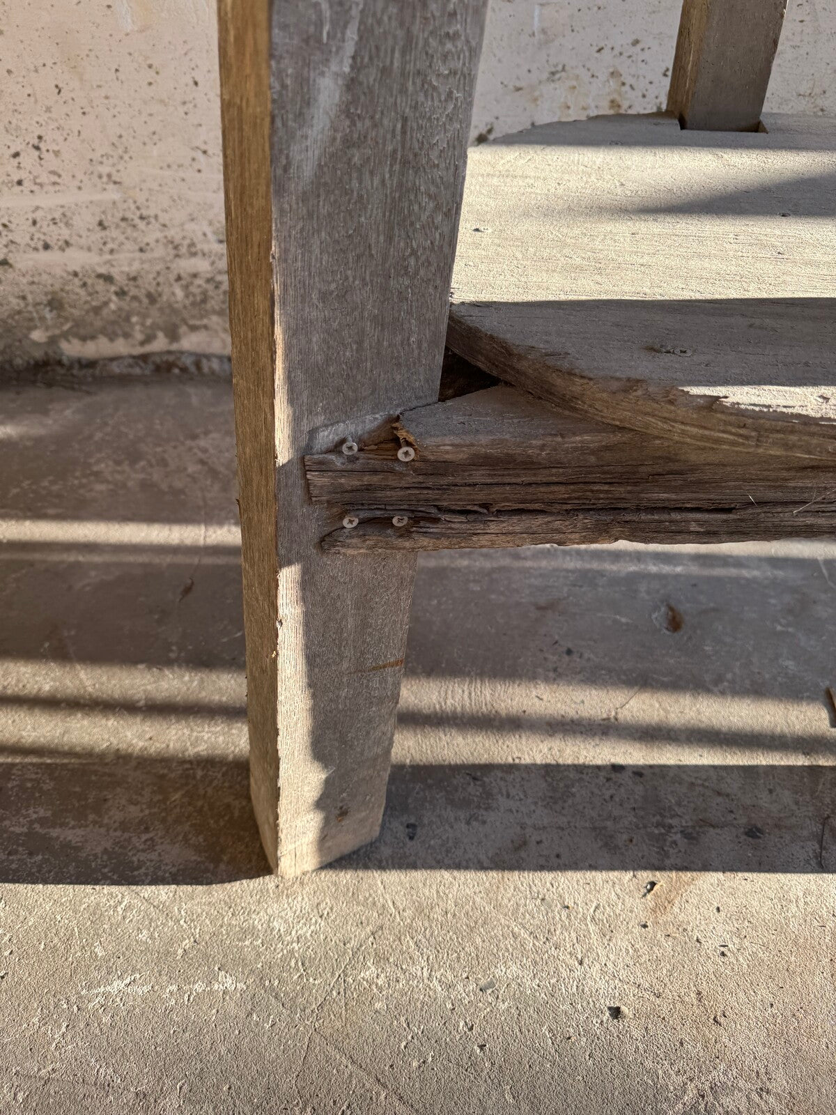 Rustic Wooden Side Table ca. 1970