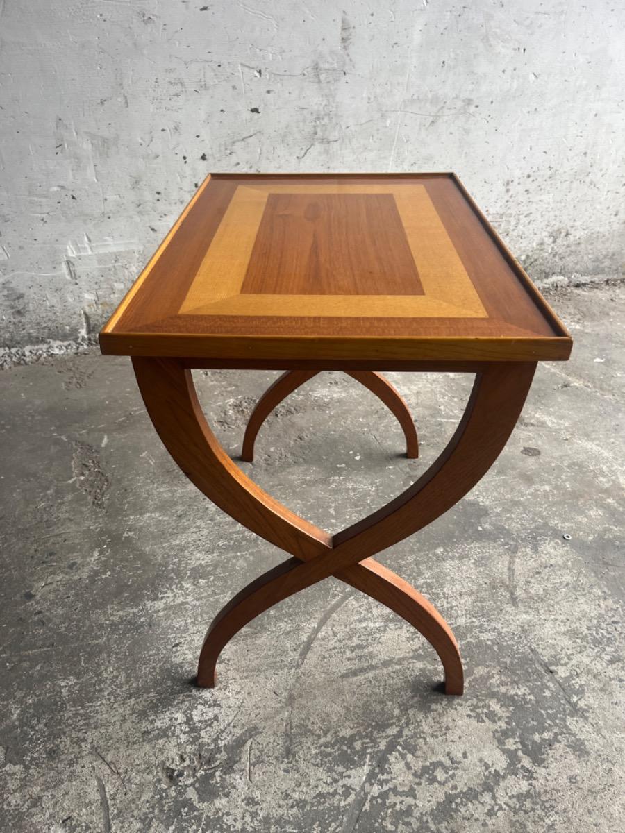 Side Table with X-shaped Base