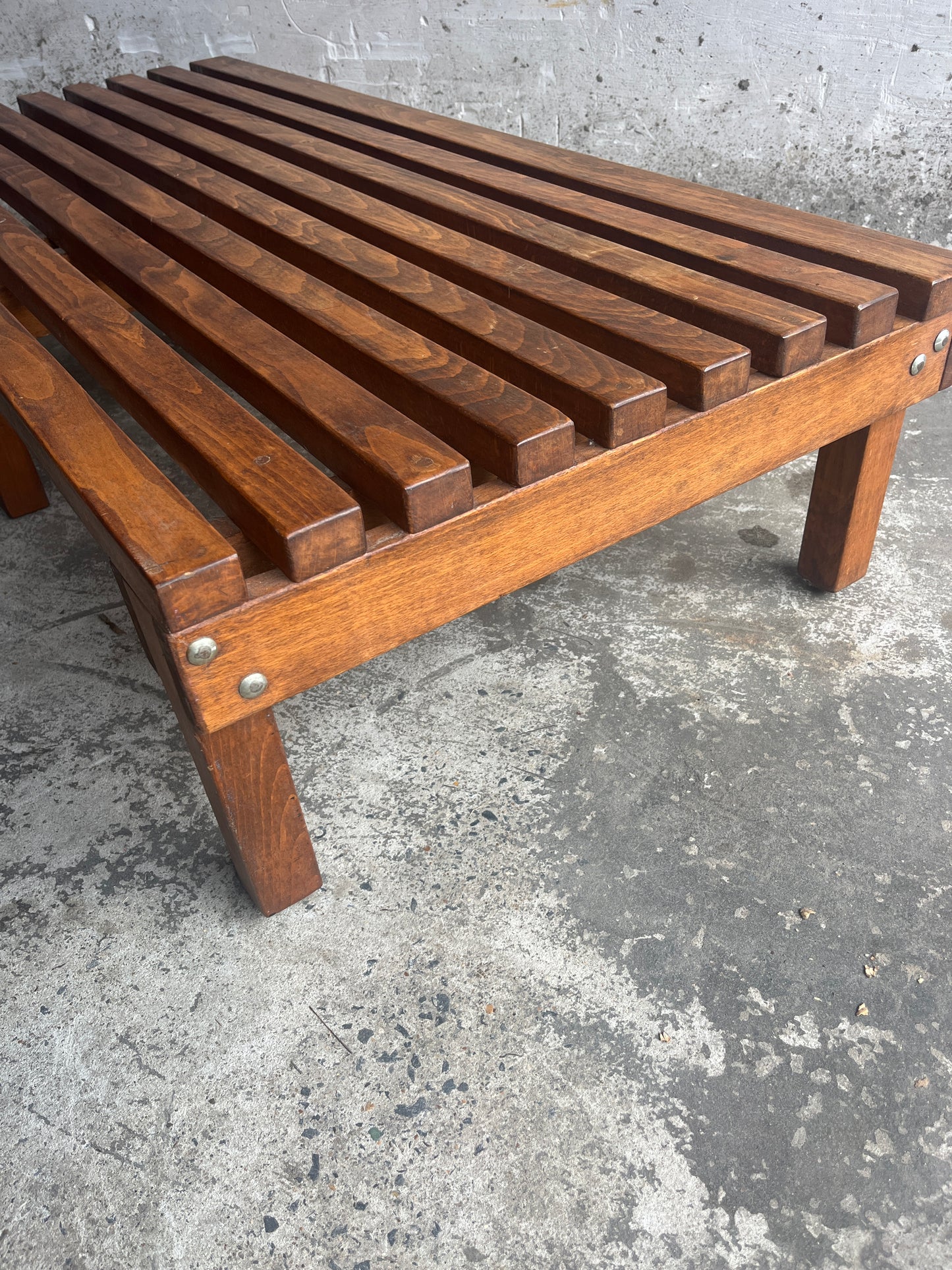 Slatted Wooden Bench / Coffee Table