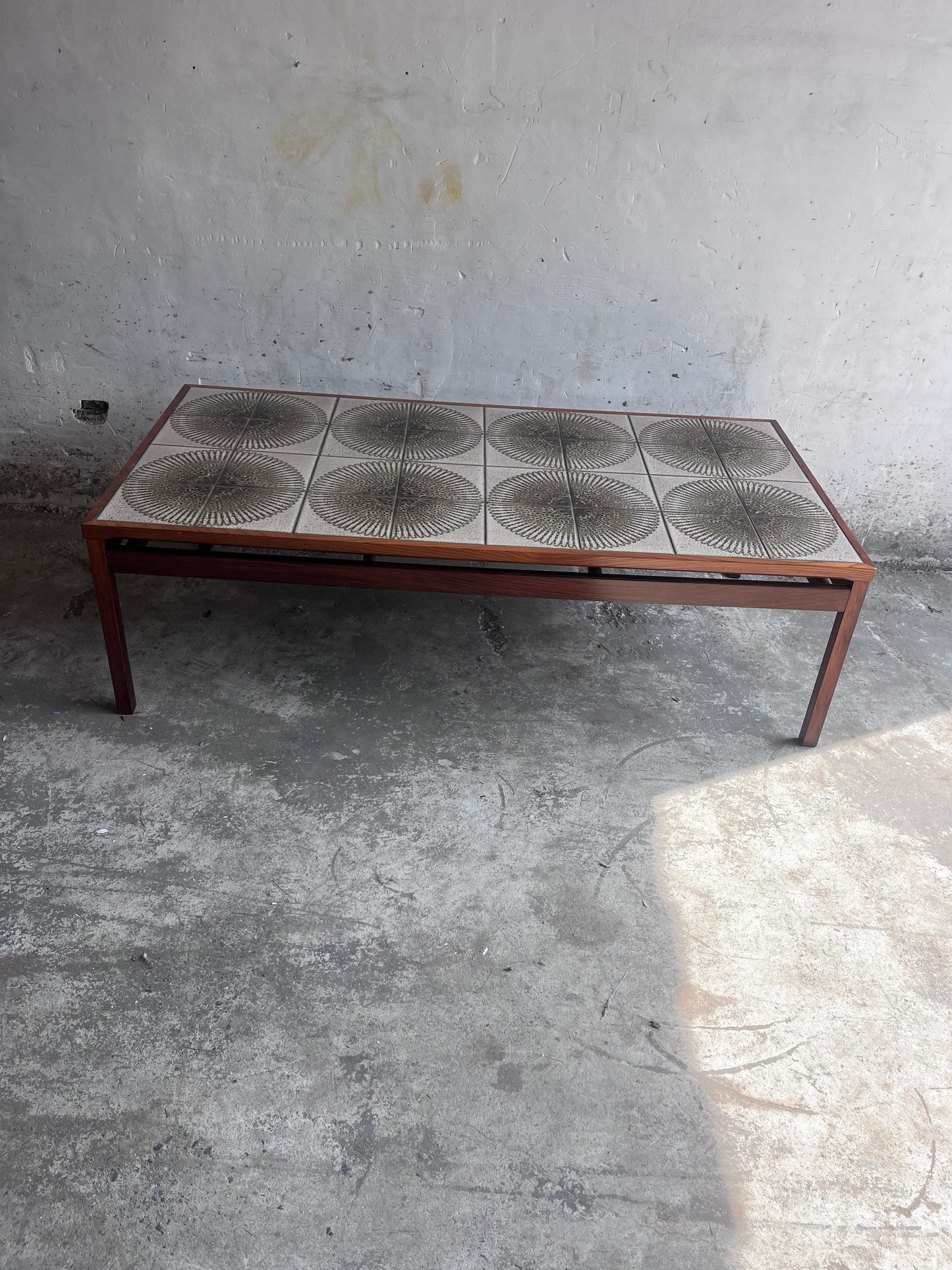 XL Danish Ceramic Tile Coffee Table, Denmark, 1970s