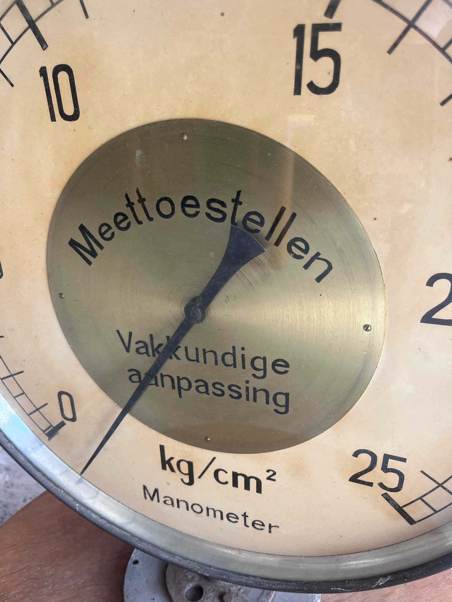 Large Industrial Pressure Gauge, Mid-Century