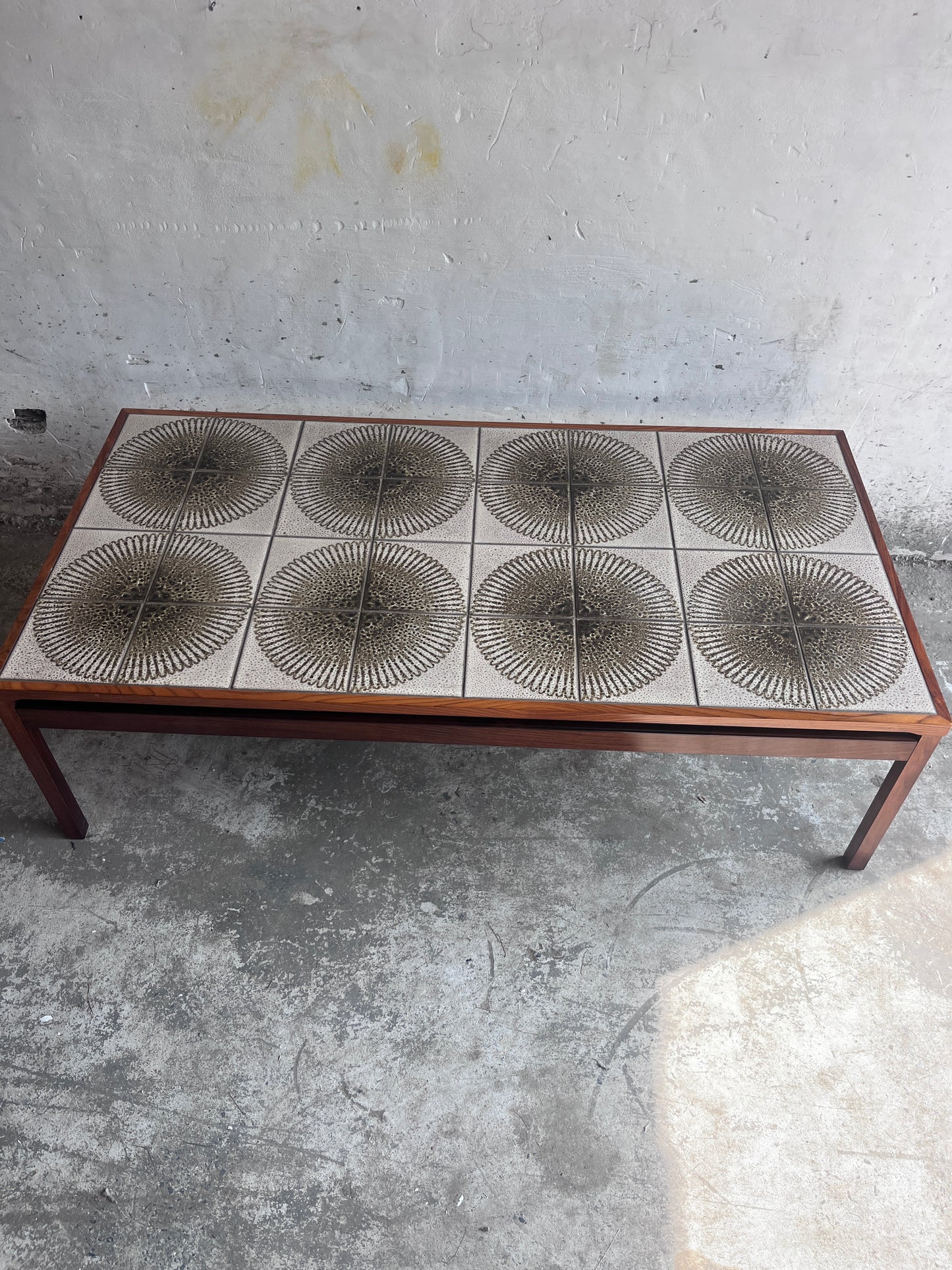 XL Danish Ceramic Tile Coffee Table, Denmark, 1970s