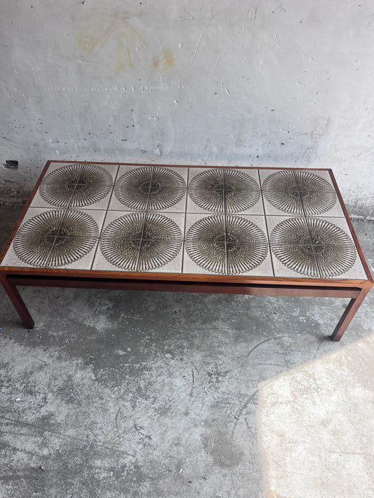 XL Danish Ceramic Tile Coffee Table, Denmark, 1970s