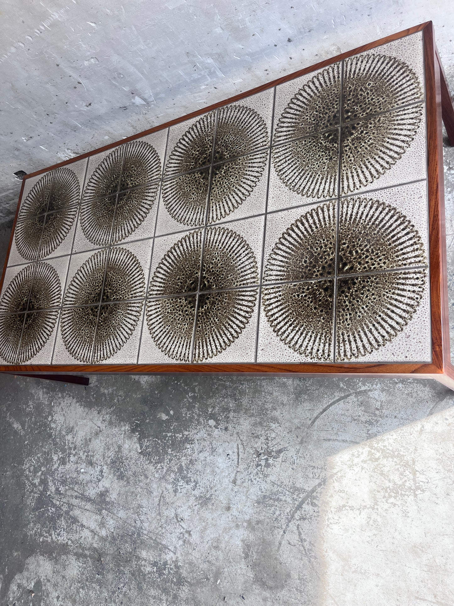XL Danish Ceramic Tile Coffee Table, Denmark, 1970s