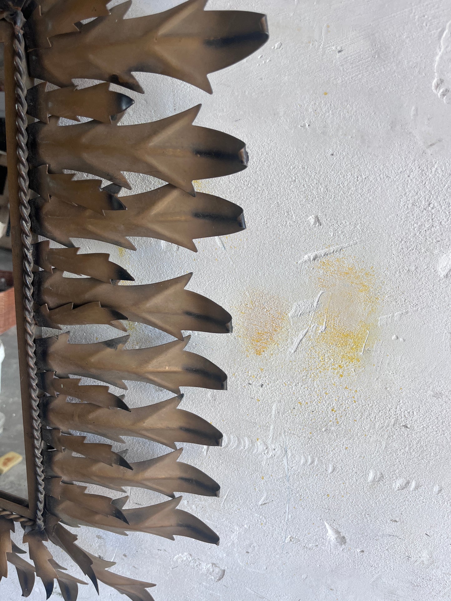 Brutalist Wrought Iron Sunburst Mirror, 1960s