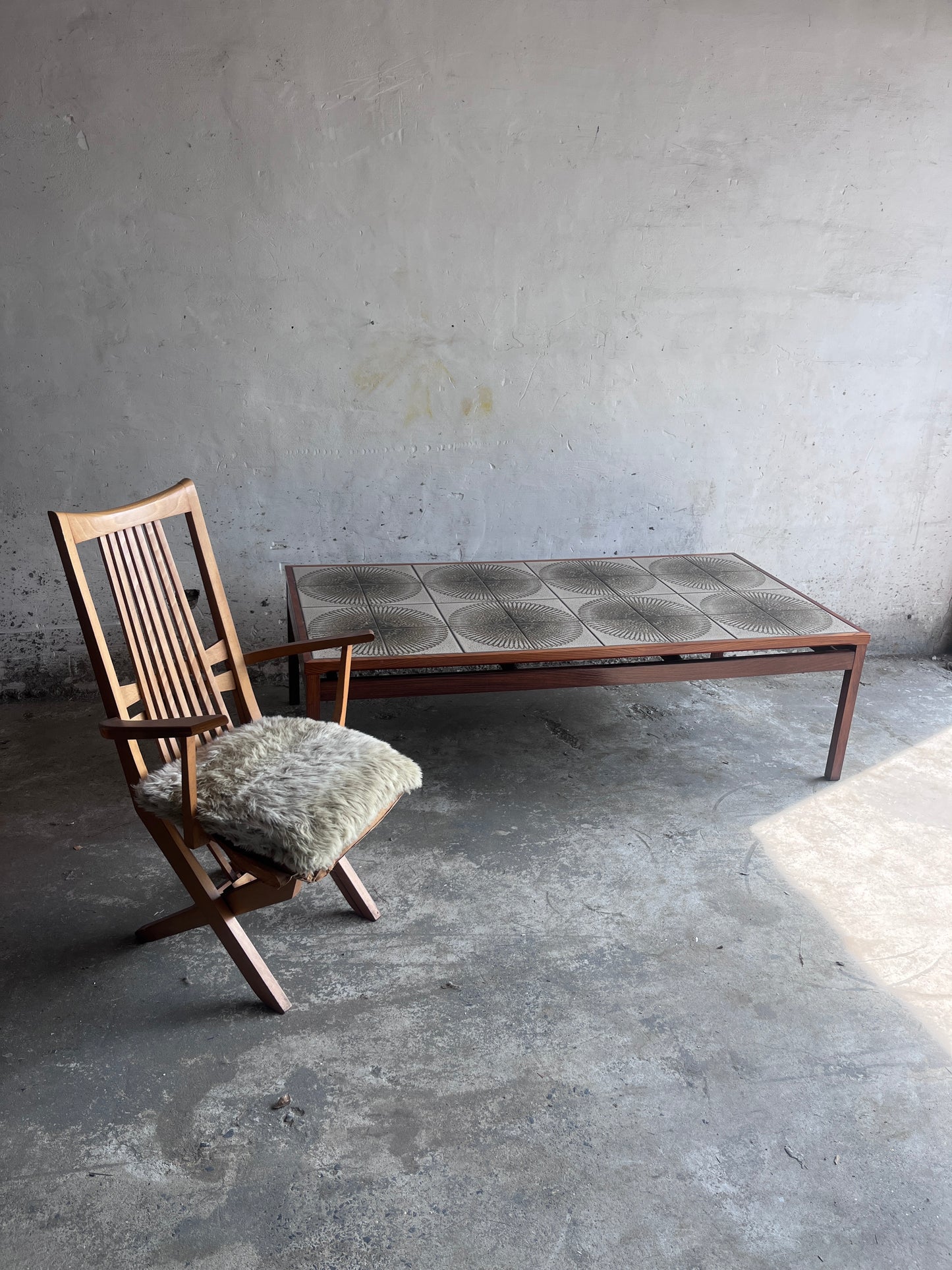 XL Danish Ceramic Tile Coffee Table, Denmark, 1970s