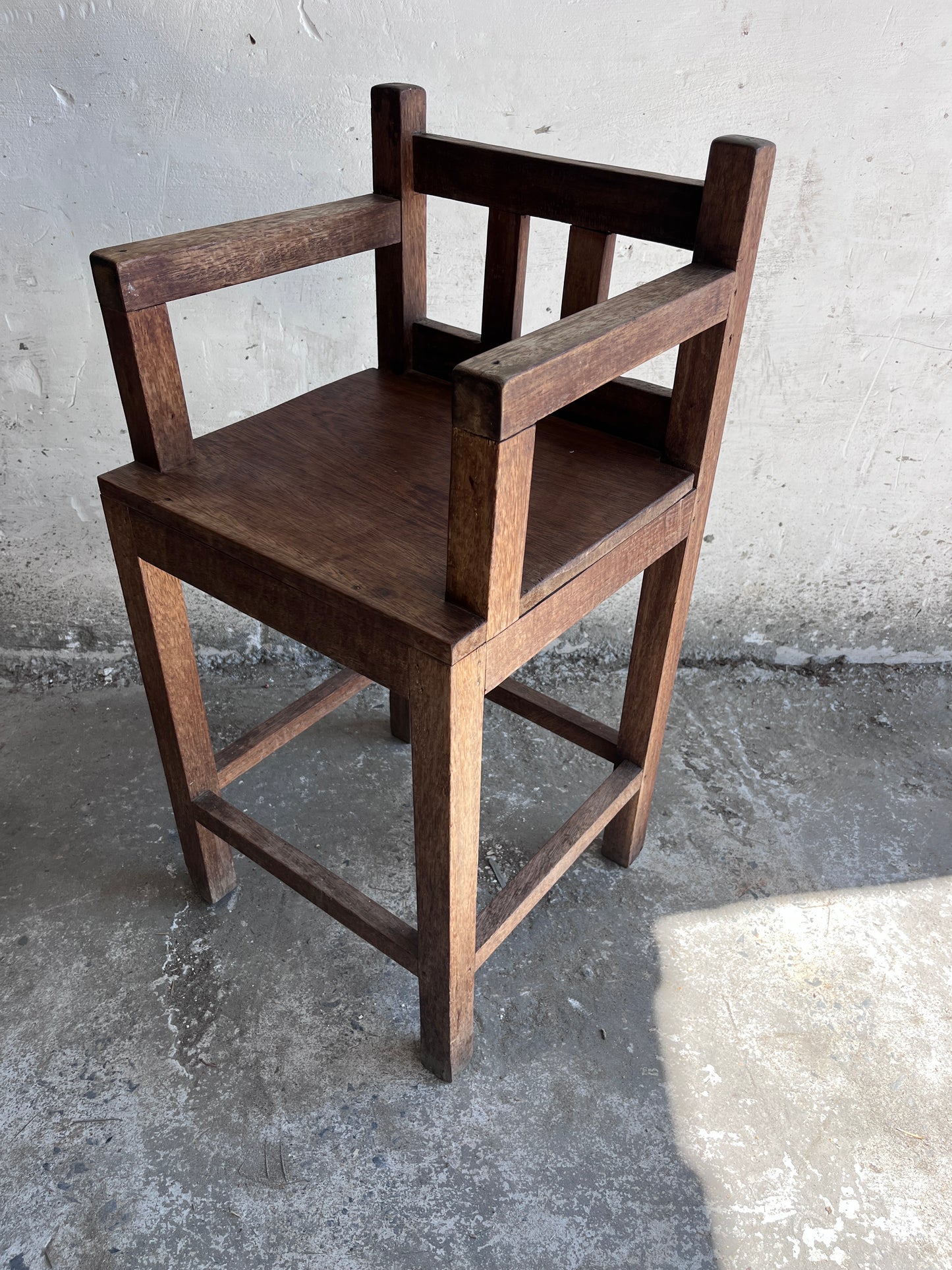 Brutalist Oak Children’s Chair, 1950s–1960s