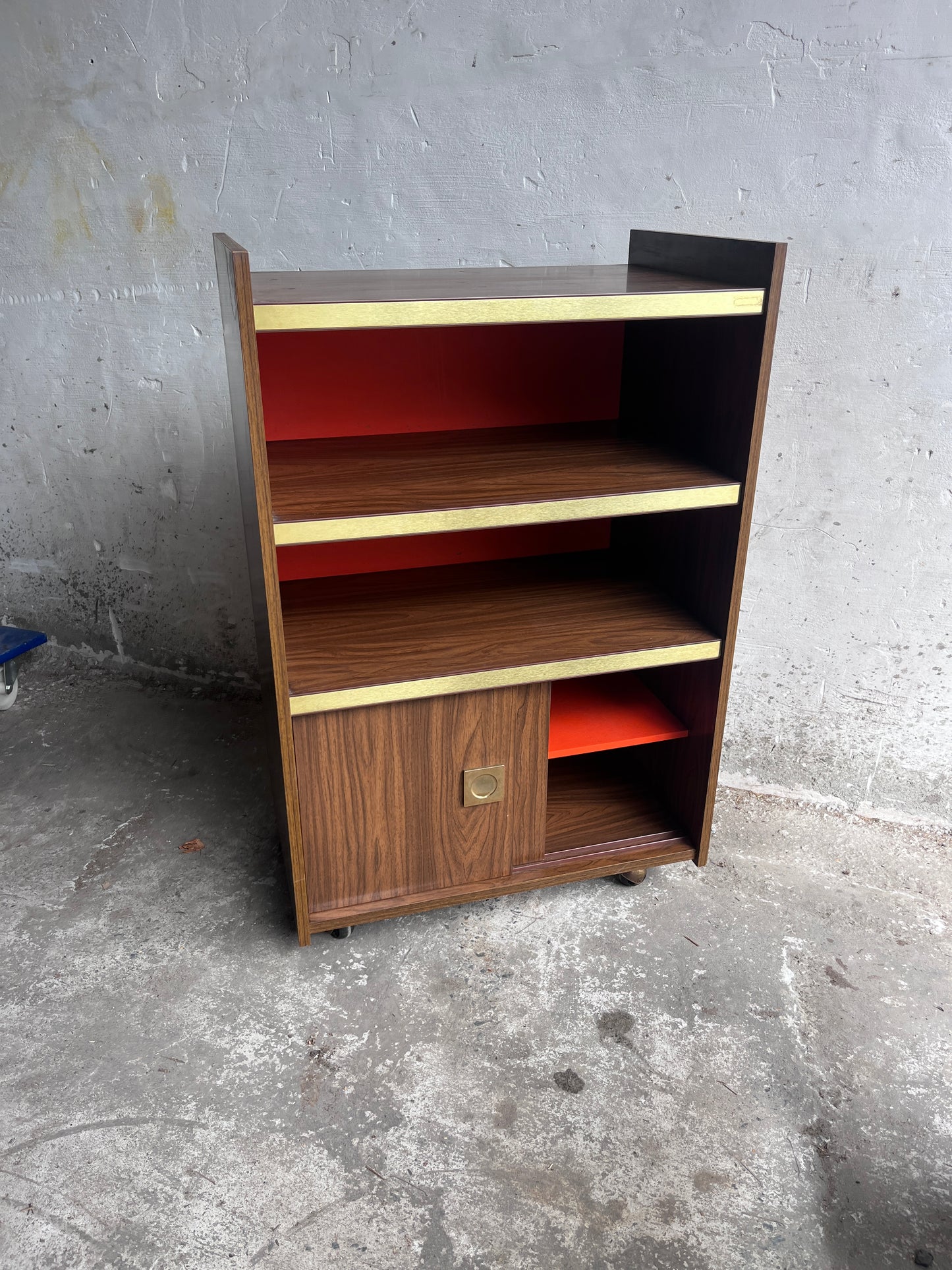 1970s Modernist Stereo Cabinet on Wheels