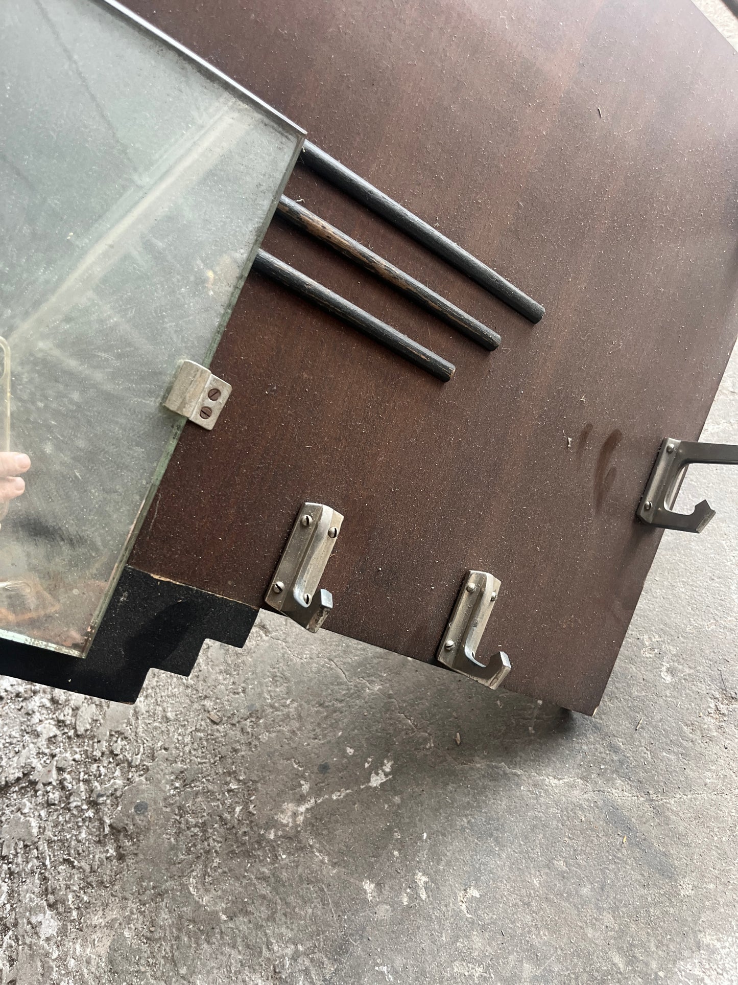 Art Deco Wall Coat Rack with Mirror