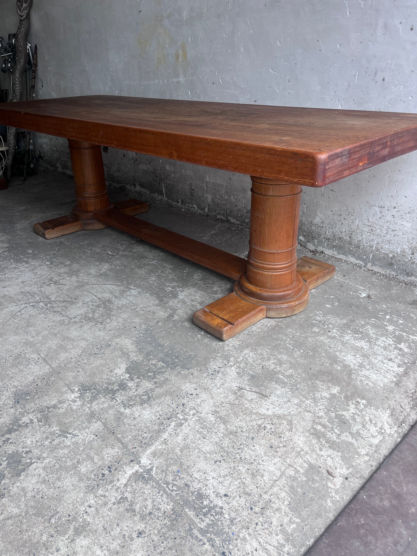 French Art Deco Oak Refectory Table, France, circa 1930