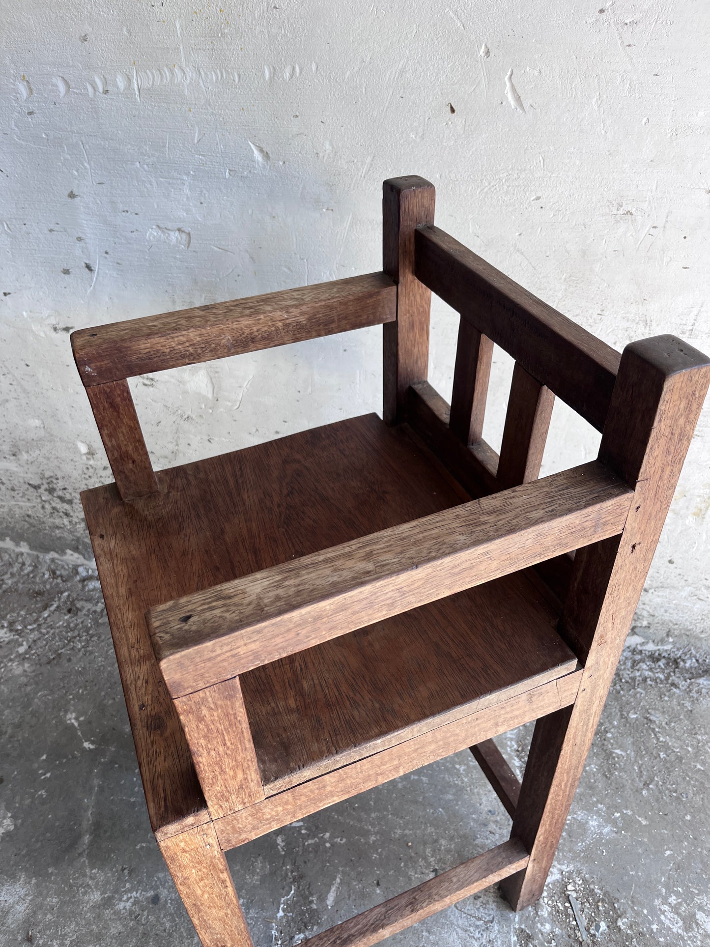 Brutalist Oak Children’s Chair, 1950s–1960s