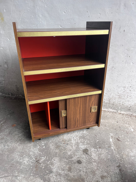 1970s Modernist Stereo Cabinet on Wheels