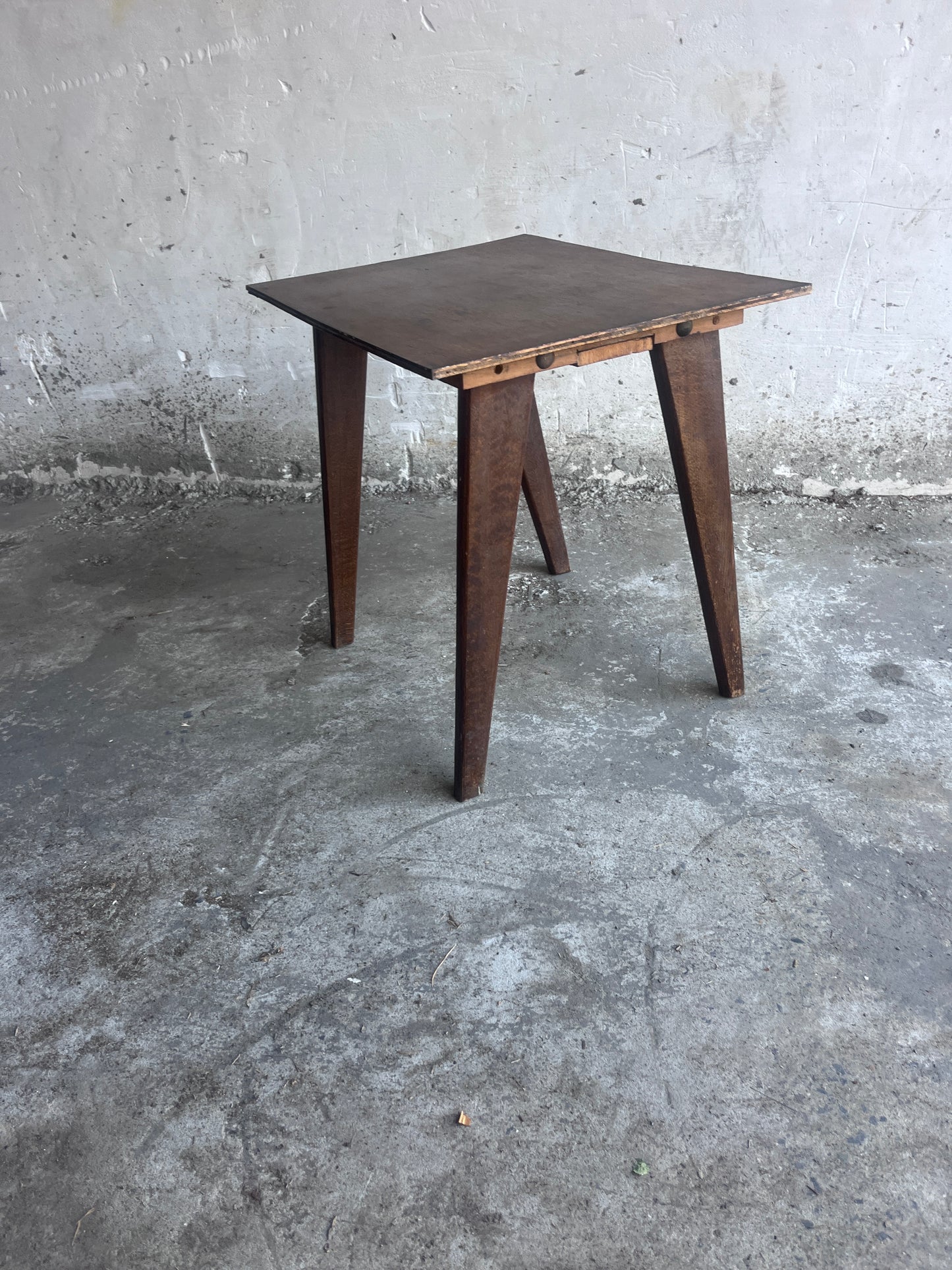 French Reconstruction Wooden Side Table, 1950s