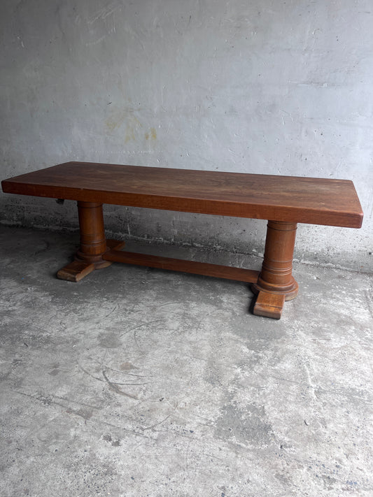 French Art Deco Oak Refectory Table, France, circa 1930