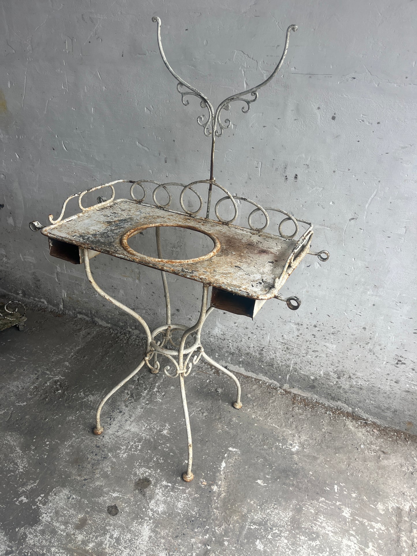 Antique French Wrought Iron Washstand, 19th Century