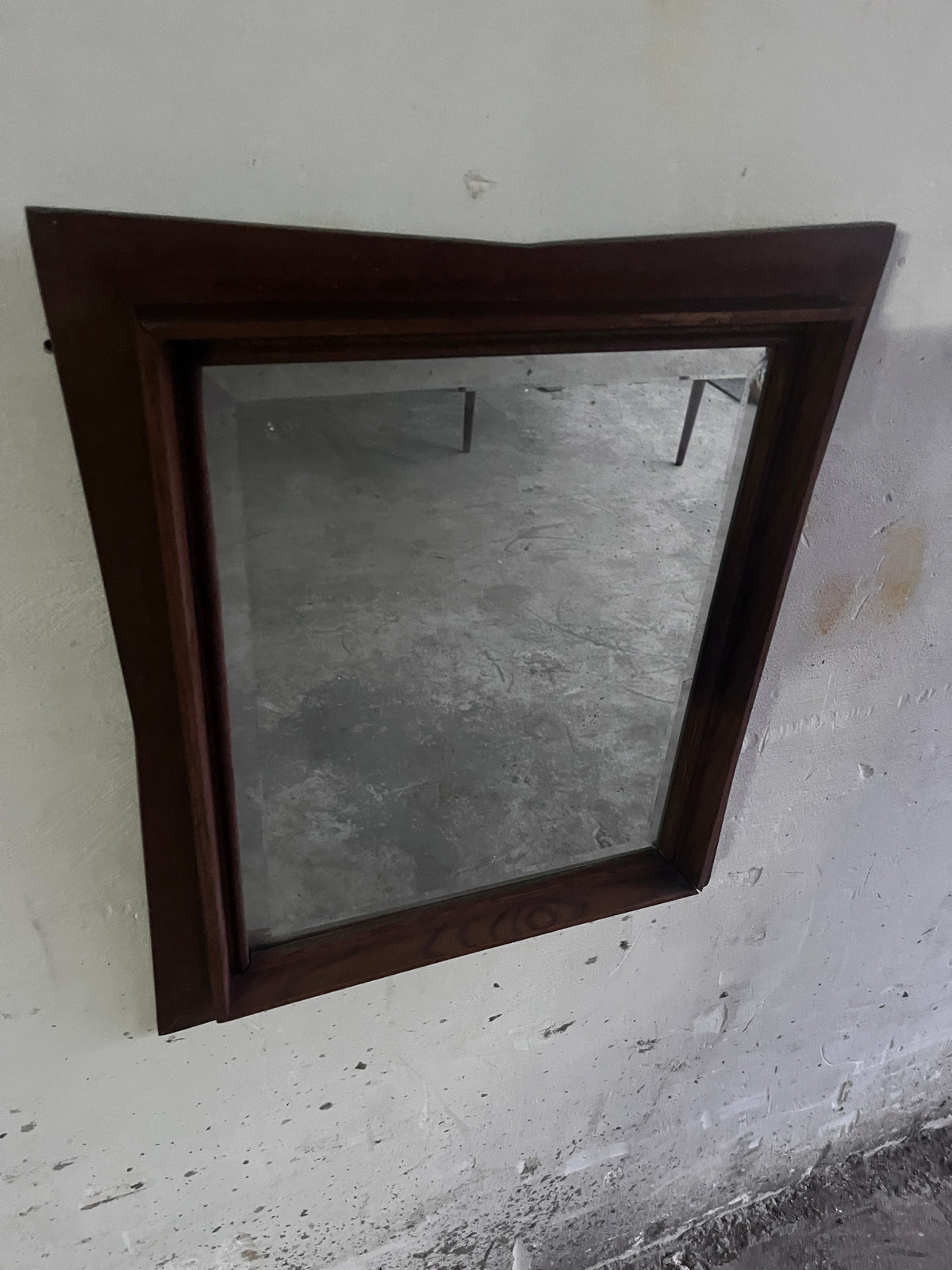 Sculptural Wooden Wall Mirror, 1960s