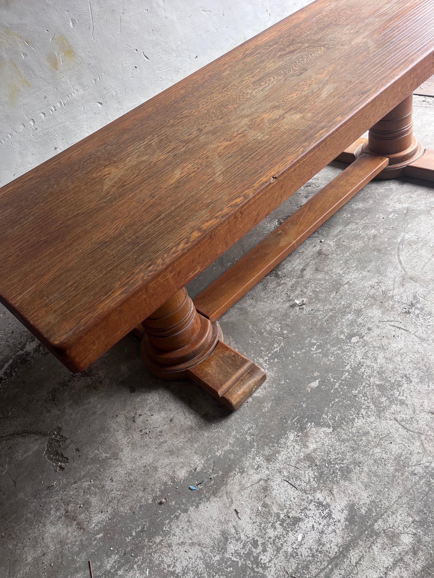 French Art Deco Oak Refectory Table, France, circa 1930