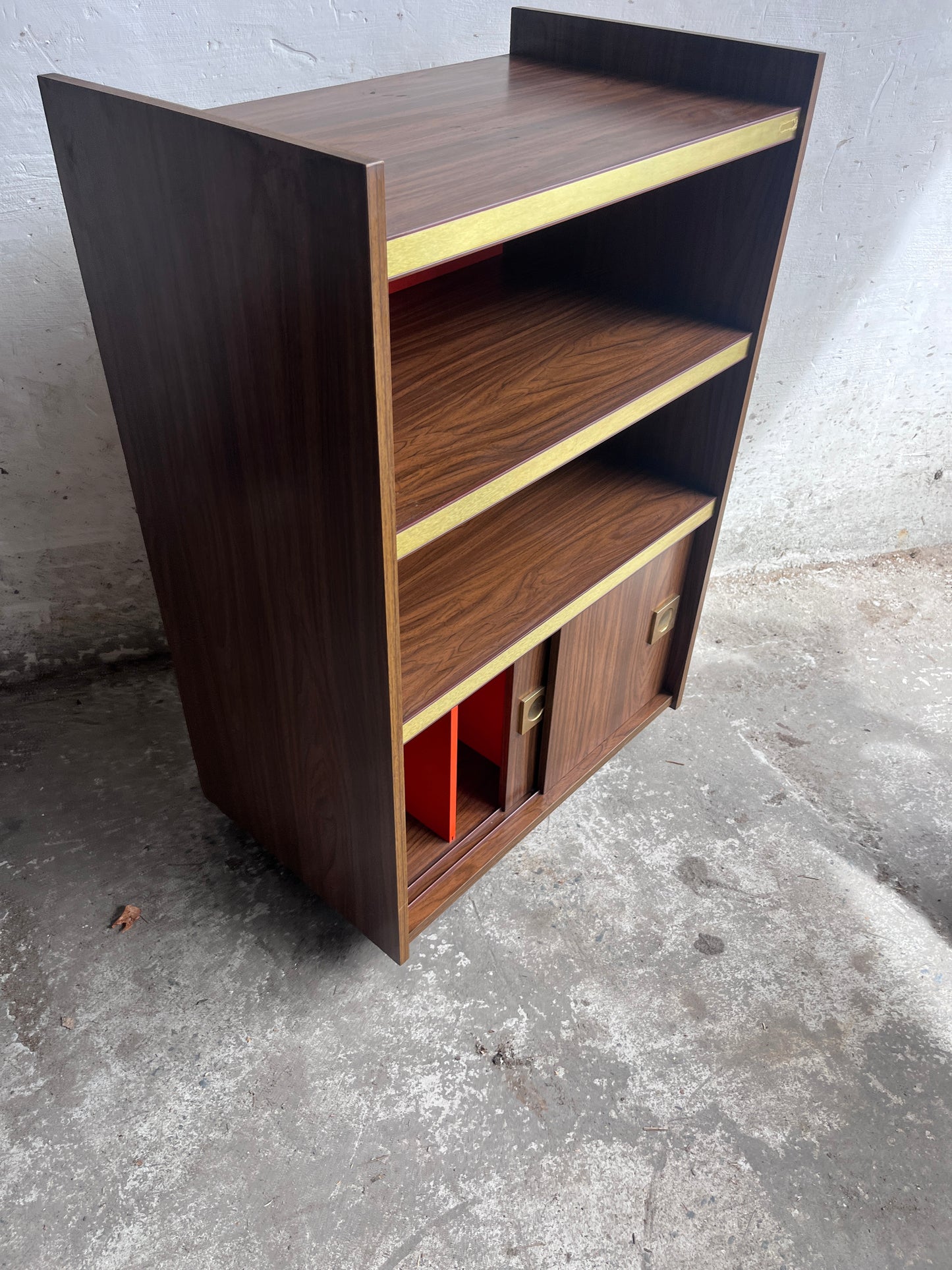 1970s Modernist Stereo Cabinet on Wheels