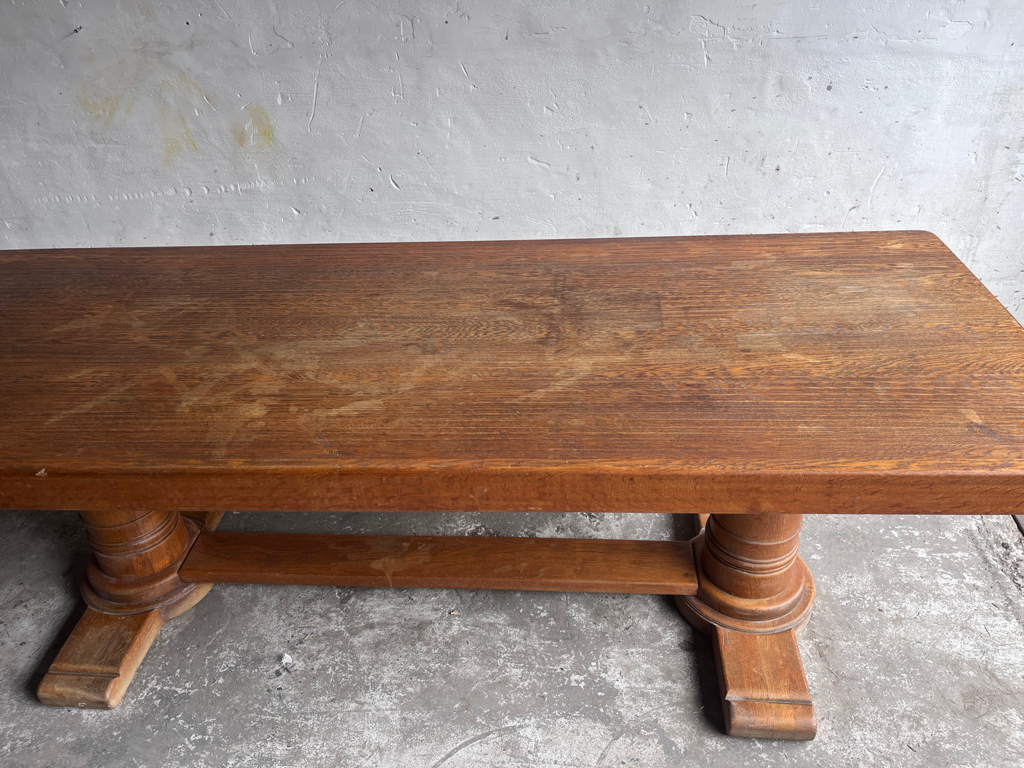 French Art Deco Oak Refectory Table, France, circa 1930