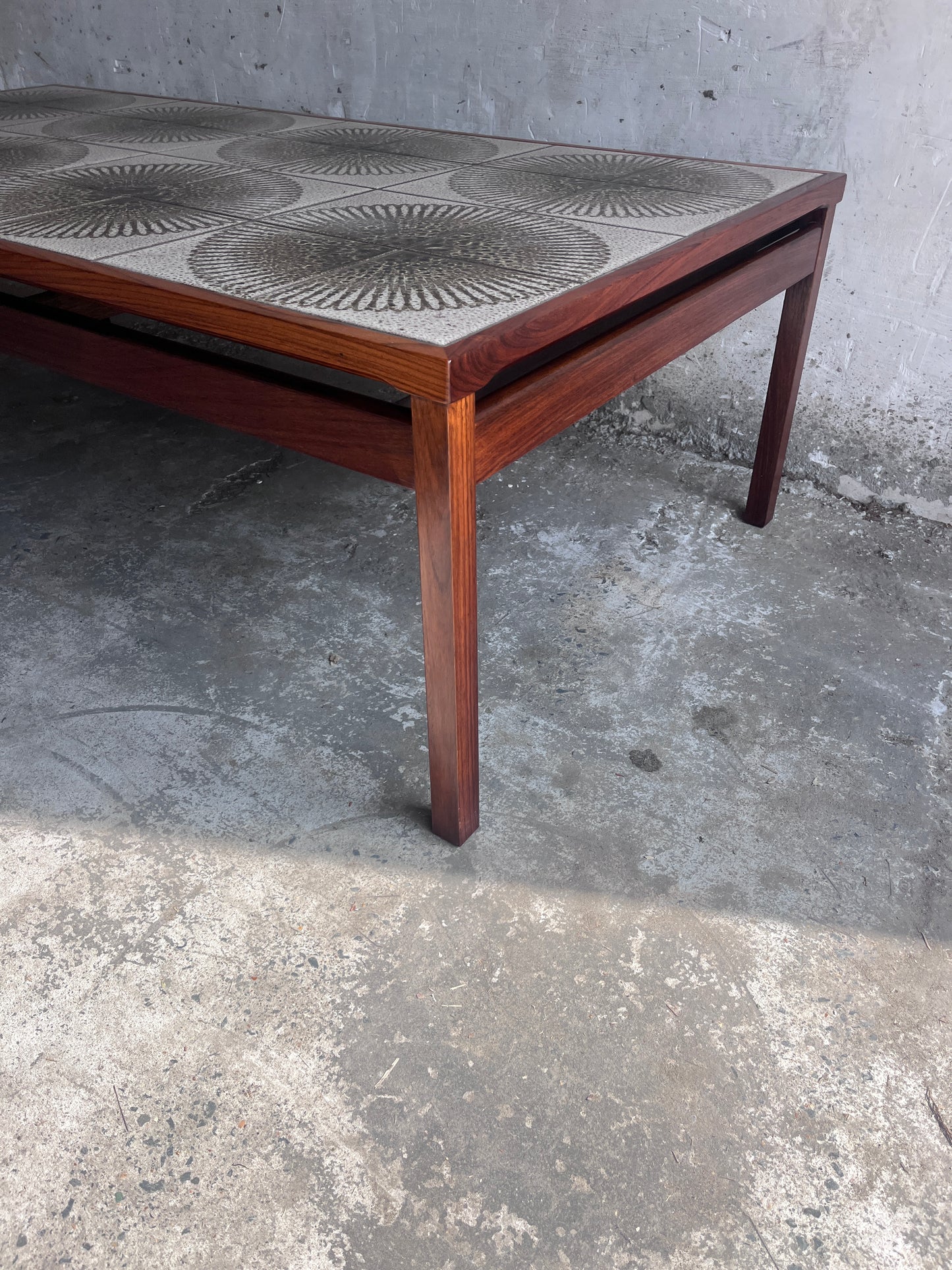 XL Danish Ceramic Tile Coffee Table, Denmark, 1970s