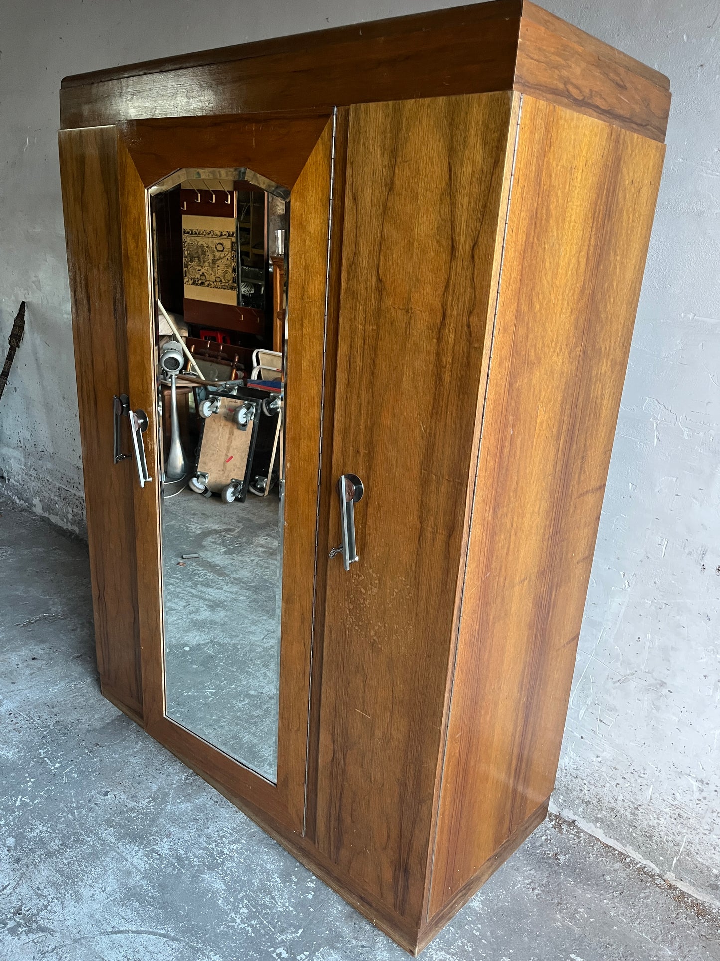 Art Deco Wardrobe with Mirror