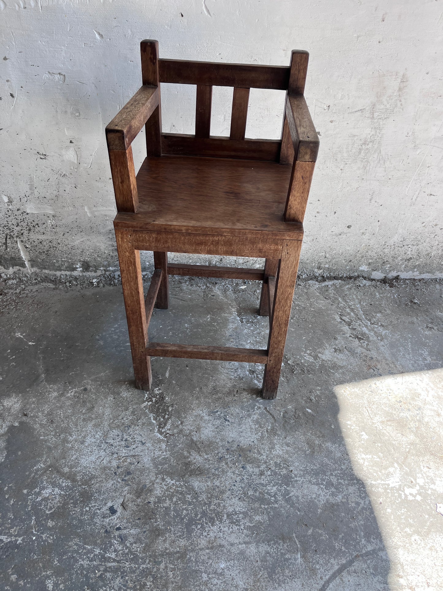 Brutalist Oak Children’s Chair, 1950s–1960s