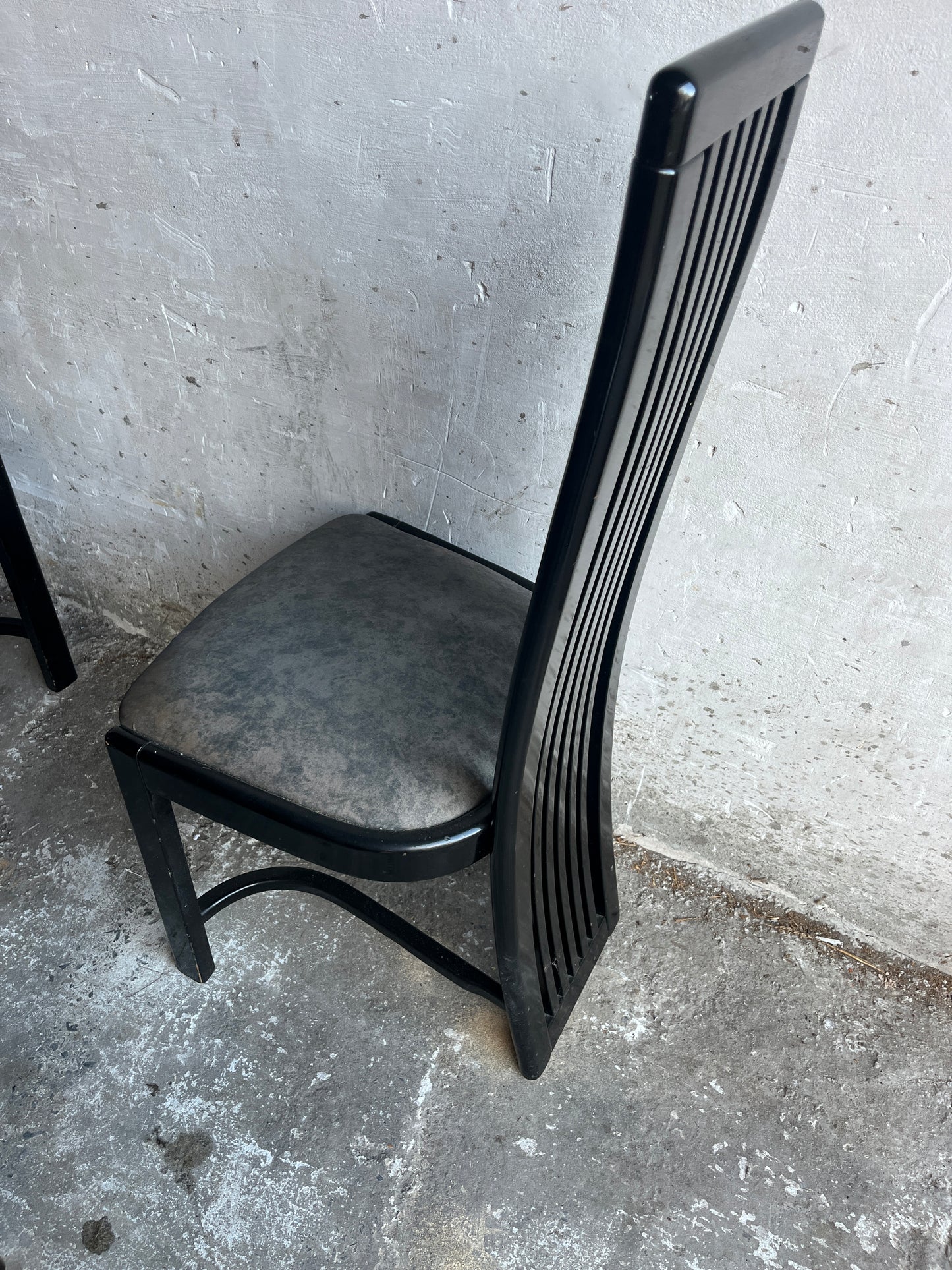 Set of 6 Black Vintage Dining Chairs