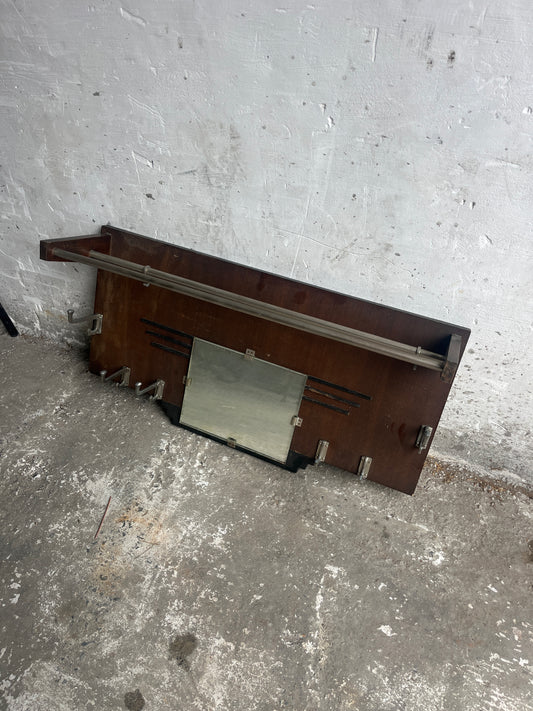 Art Deco Wall Coat Rack with Mirror