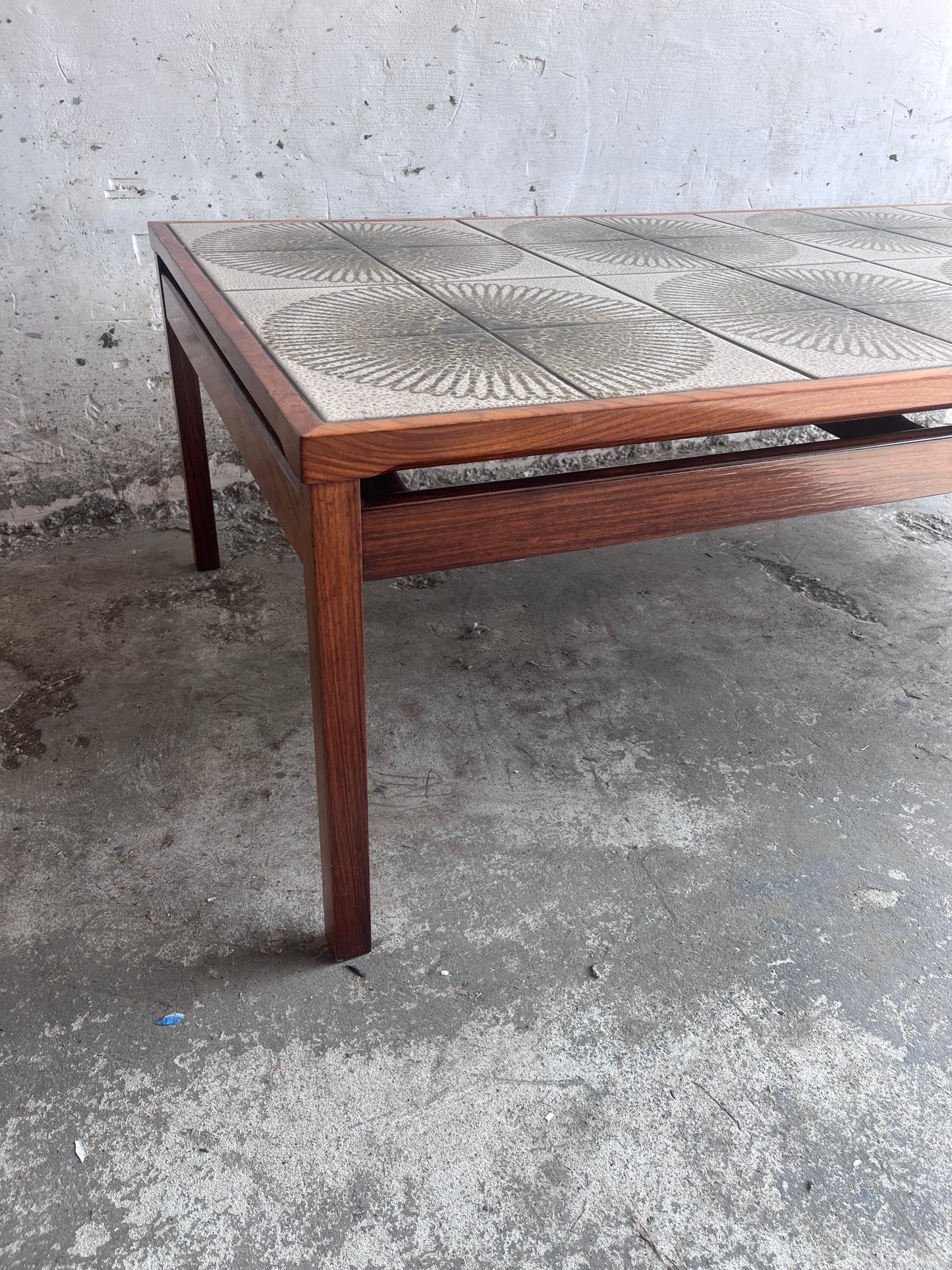 XL Danish Ceramic Tile Coffee Table, Denmark, 1970s