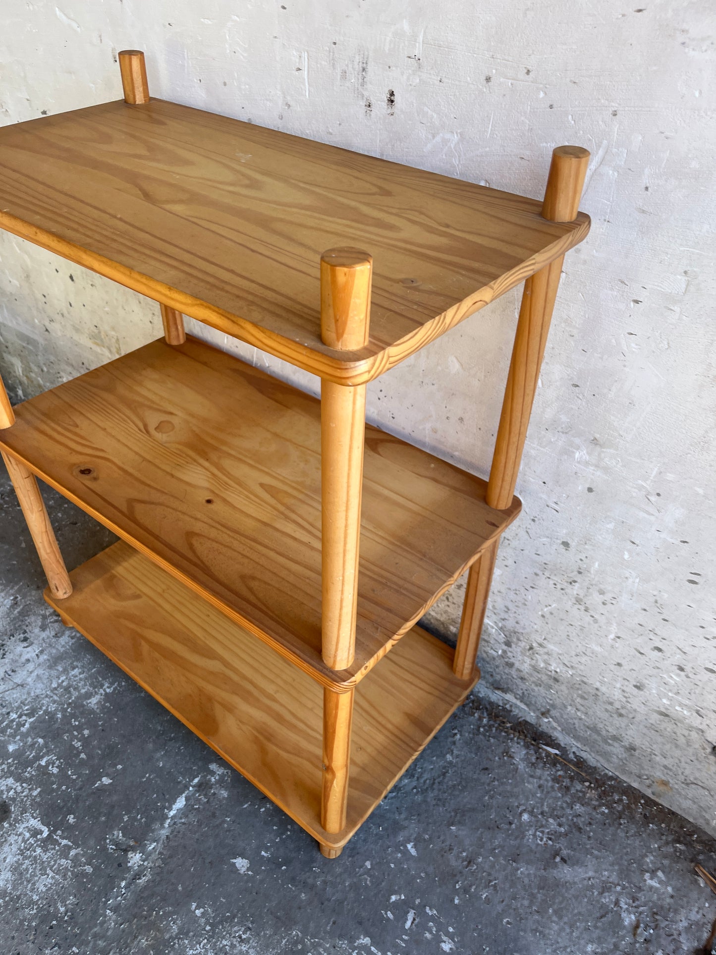 Vintage Pine Wooden Shelving Unit – 1970s