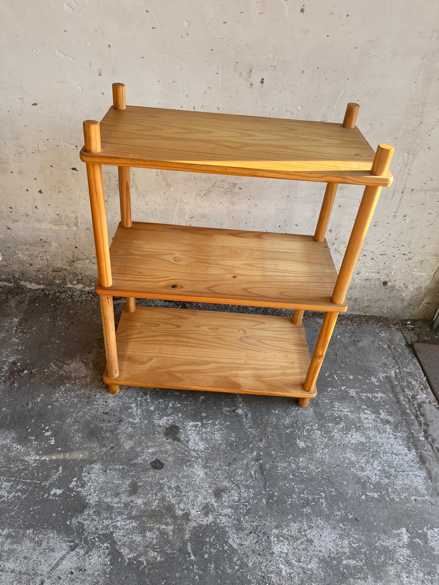 Vintage Pine Wooden Shelving Unit – 1970s
