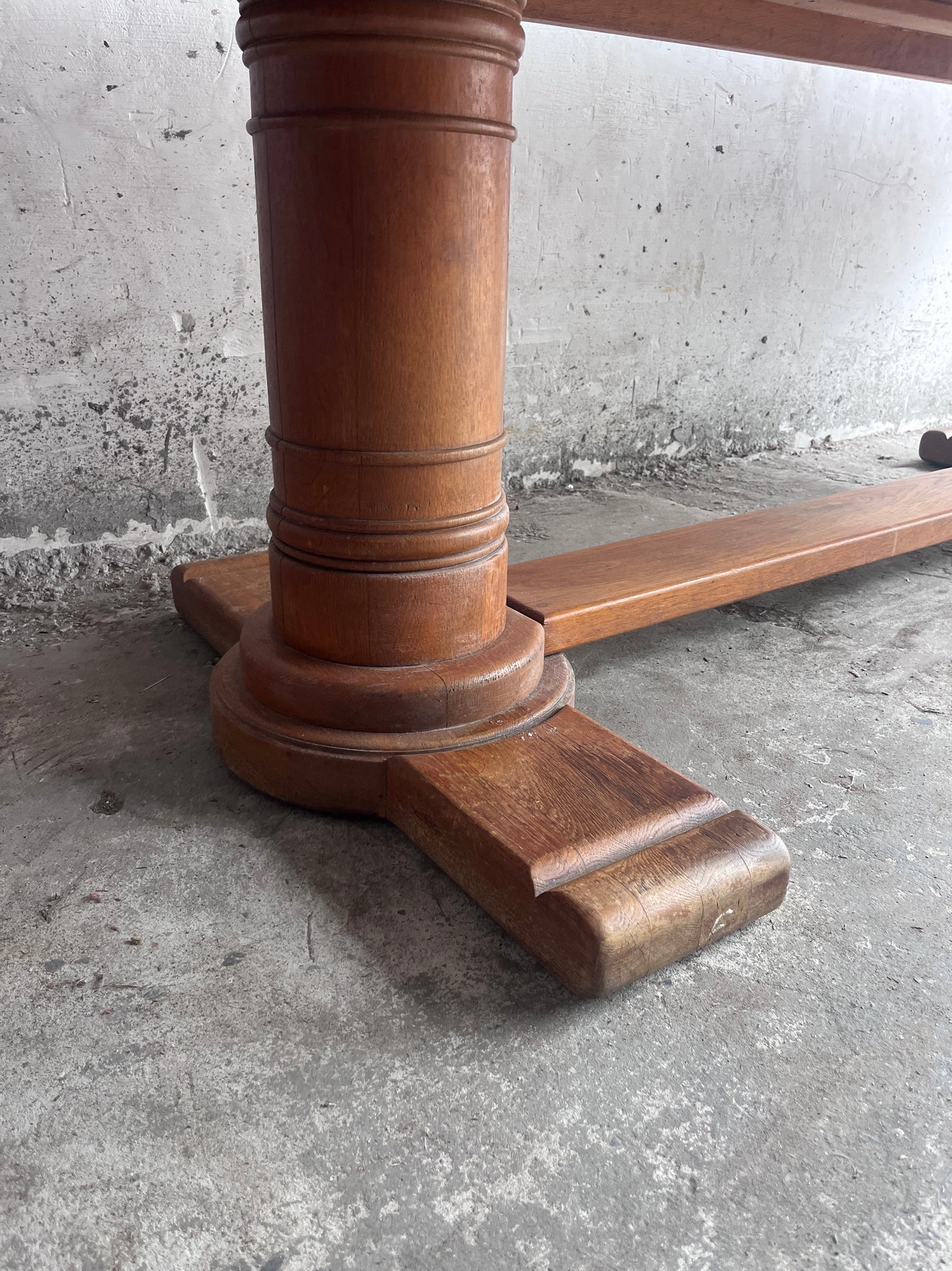 French Art Deco Oak Refectory Table, France, circa 1930