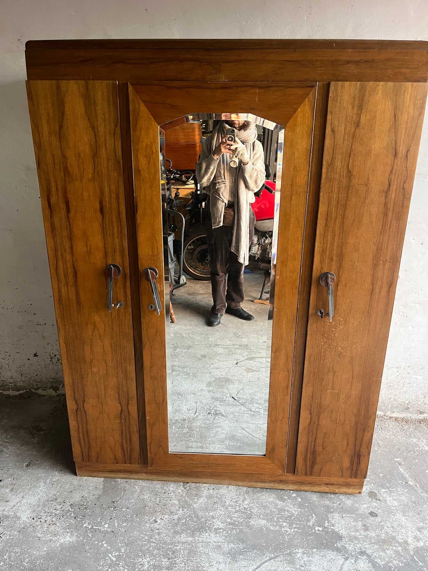 Art Deco Wardrobe with Mirror