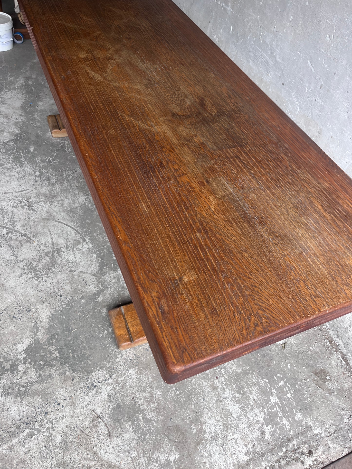 French Art Deco Oak Refectory Table, France, circa 1930