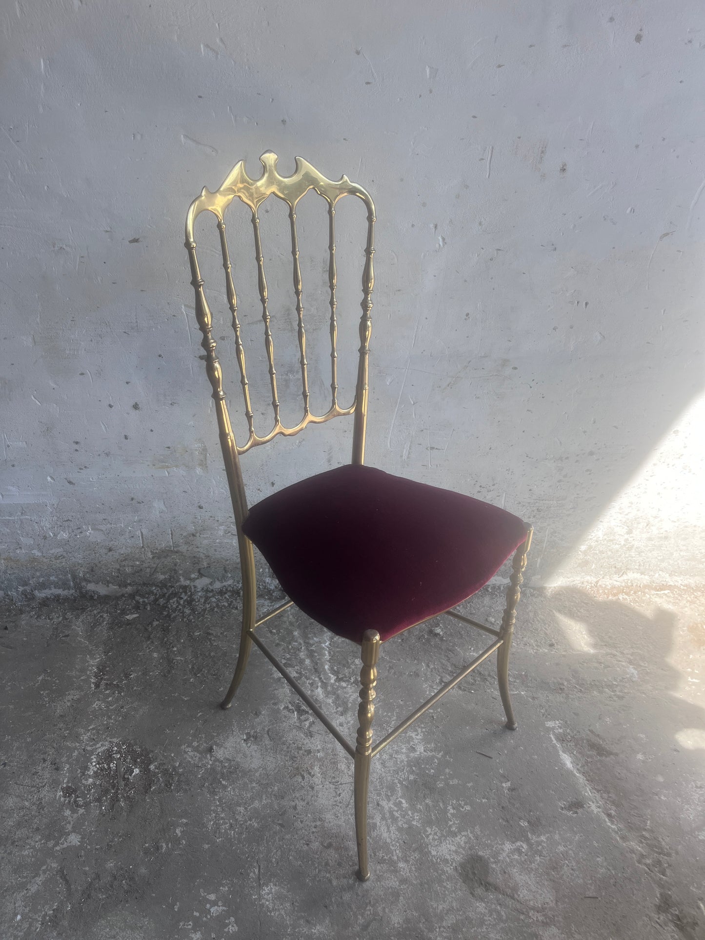 Vintage Italian Brass Chiavari Chair, 1970s