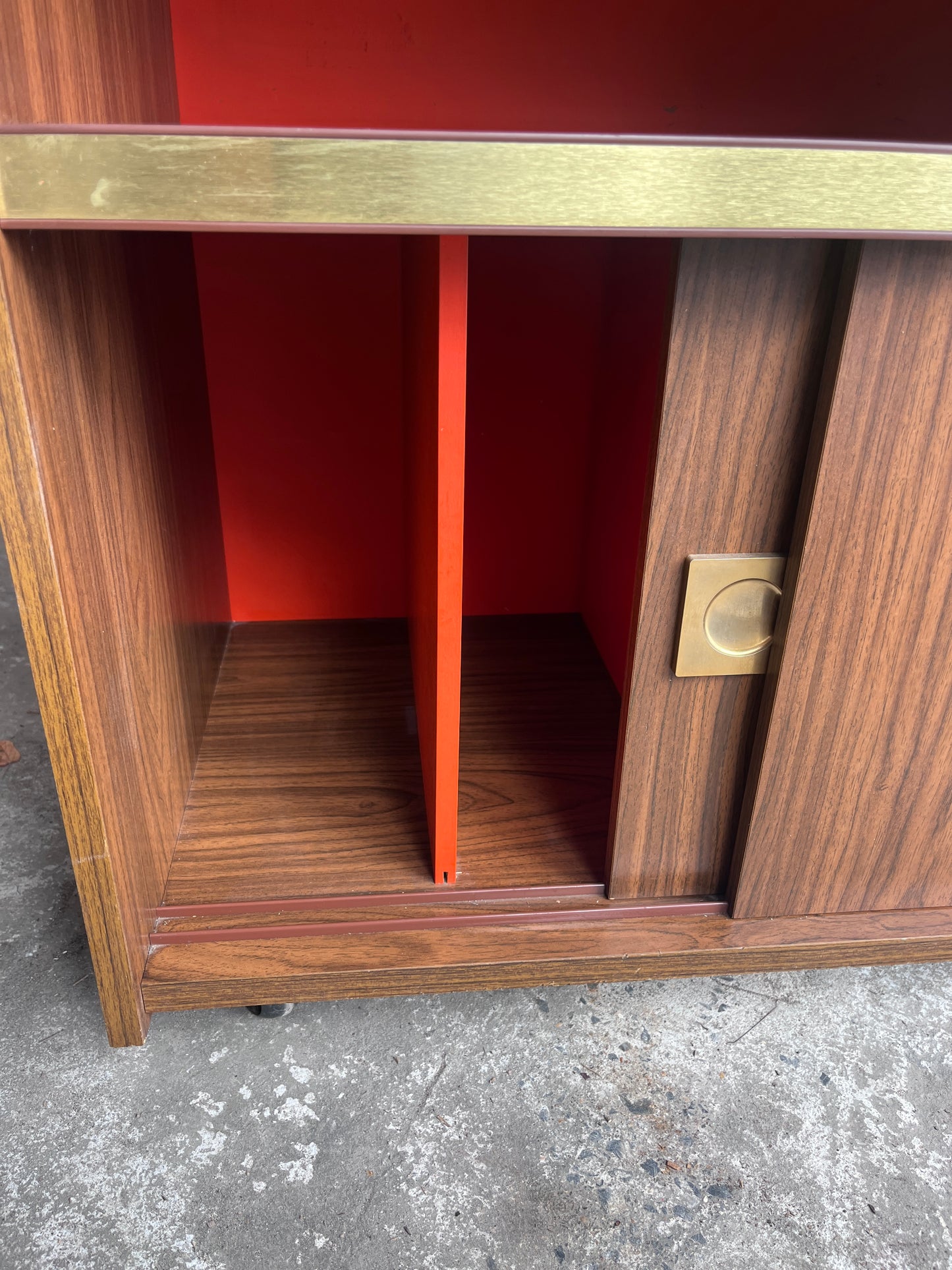 1970s Modernist Stereo Cabinet on Wheels