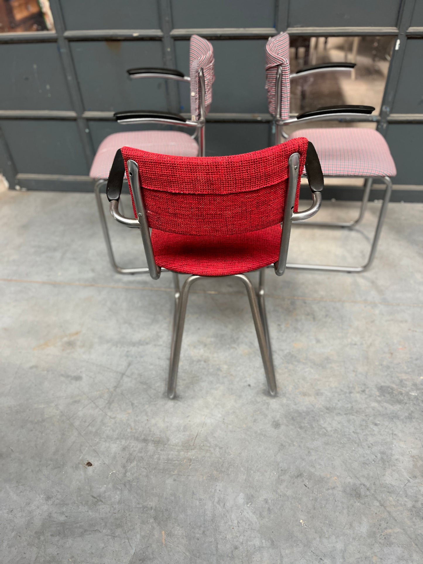 Set of 3 Reupholstered Vintage Cantilever Chairs