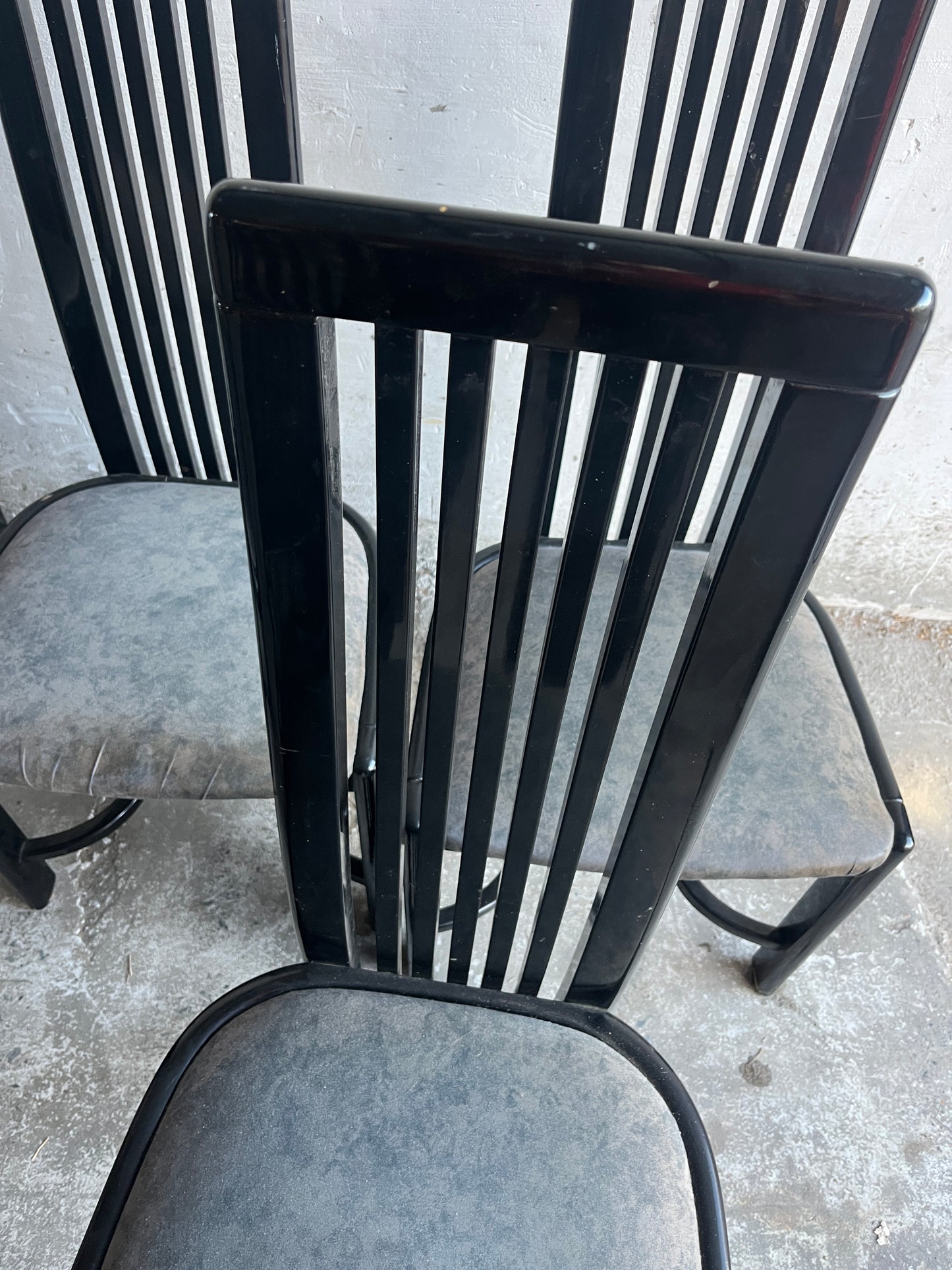 Set of 6 Black Vintage Dining Chairs