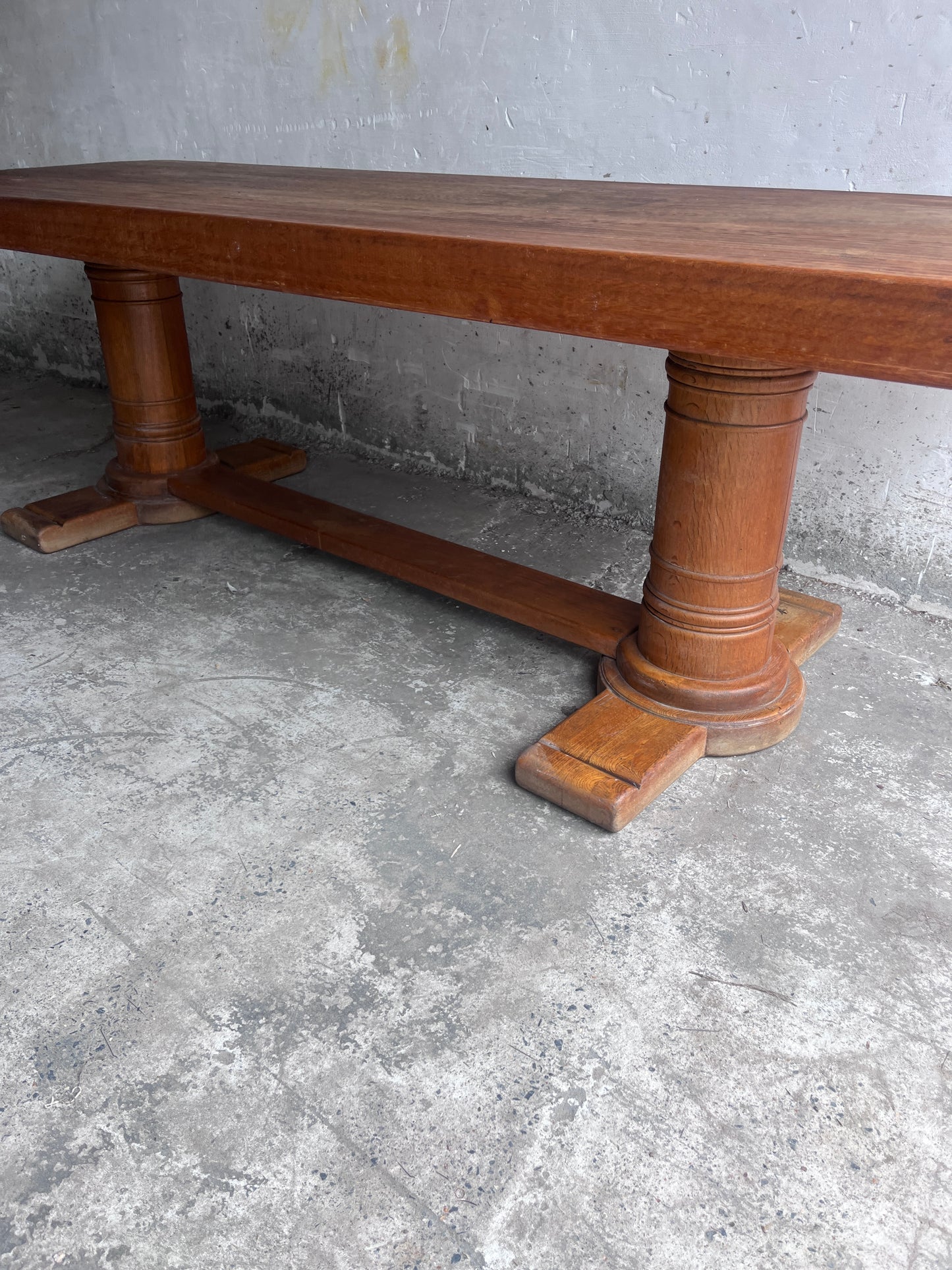 French Art Deco Oak Refectory Table, France, circa 1930